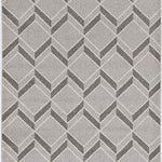 8inchesx11inches Grey Machine Woven UV Treated Herringbone Illusion Indoor Outdoor Area Rug