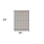 2inches x 3inches Ivory or Grey Diamond Pattern Accent Rug