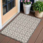 2inches x 3inches Ivory or Grey Diamond Pattern Accent Rug