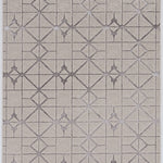 5inchesx8inches Ivory Silver Machine Woven Geometric Indoor Area Rug