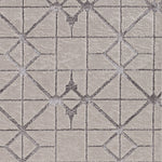 5inchesx8inches Ivory Silver Machine Woven Geometric Indoor Area Rug