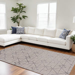 94 X 130 Ivory or Silver Polypropylene or Polyester Rug