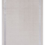 8'x11' Ivory Silver Machine Woven Bordered Indoor Area Rug