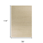 7inchesx10inches Ivory Hand Woven Wool And Jute Indoor Area Rug