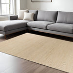 7inchesx10inches Ivory Hand Woven Wool And Jute Indoor Area Rug