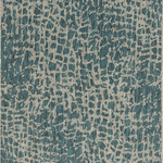3inchesx4inches Teal Machine Woven UV Treated Animal Print Indoor Outdoor Accent Rug
