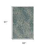 5inches x 8inches  Teal Animal Print Outdoor Area Rug