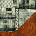 3inchesx4inches Grey Machine Woven UV Treated Bordered Indoor Outdoor Accent Rug