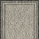 3inchesx4inches Grey Machine Woven UV Treated Bordered Indoor Outdoor Accent Rug