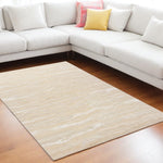 90 X 114 Ivory  Wool or Viscose Rug