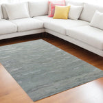 9inchesx12inches Slate Grey Hand Tufted Abstract Indoor Area Rug