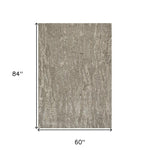 5inches x 7inches Sand Plain Wool Indoor Area Rug with Viscose Highlights