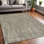 5inches x 7inches Sand Plain Wool Indoor Area Rug with Viscose Highlights