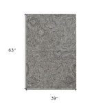 3inchesx5inches Grey Hand Tufted Abstract Indoor Area Rug