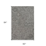 5inchesx7inches Grey Hand Tufted Abstract Indoor Area Rug