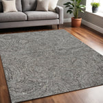 5inchesx7inches Grey Hand Tufted Abstract Indoor Area Rug