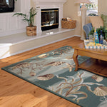 3inches x 5inches Seafoam Corals and Shells Area Rug
