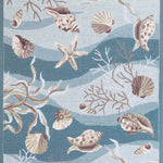 3inches x 5inches Seafoam Corals and Shells Area Rug