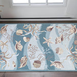 3inches x 5inches Seafoam Corals and Shells Area Rug
