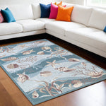 90 X 114 Seafoam Polyester Rug
