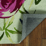 8inchesx10inches Ivory Pink Hand Hooked Flamingo Indoor Area Rug