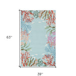 3' x 5' Blue Coral Reef Area Rug