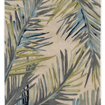 8inchesx10inches Ivory Hand Tufted Tropical Palms Indoor Area Rug