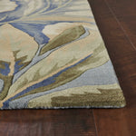 5inchesx8inches Blue Hand Tufted Tropical Plants Indoor Area Rug