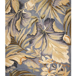 5inchesx8inches Blue Hand Tufted Tropical Plants Indoor Area Rug