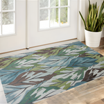 3inches x 5inches Blue or Green Leaves Area Rug