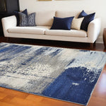 7'x10' Ice Blue Machine Woven Abstract Indoor Area Rug