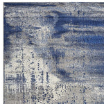 7'x10' Ice Blue Machine Woven Abstract Indoor Area Rug