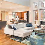 7'x10' Teal Blue Machine Woven Watercolor Indoor Area Rug