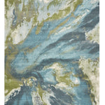 7'x10' Teal Blue Machine Woven Watercolor Indoor Area Rug