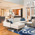 5inches x 7inches Blue Abstract Design Indoor Area Rug