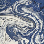 5inches x 7inches Blue Abstract Design Indoor Area Rug