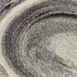 3inchesx5inches Grey Black Machine Woven Marble Indoor Area Rug