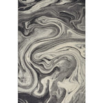 3inchesx5inches Grey Black Machine Woven Marble Indoor Area Rug