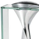 14 Mouth Blown Crystal Non Tarnish Aluminum and Glass Vase