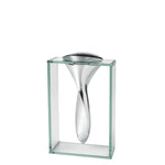 14 Mouth Blown Crystal Non Tarnish Aluminum and Glass Vase