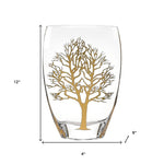 12 Mouth Blown Gold Tree of Life Vase