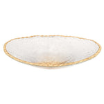 8 Hand Decorated Oval Edge Gold Leaf Serving Bowl