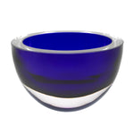 6 Mouth Blown European Made Lead Free Cobalt Blue Crystal Bowl