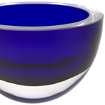 6 Mouth Blown European Made Lead Free Cobalt Blue Crystal Bowl