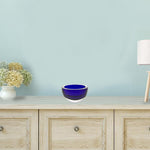 6 Mouth Blown European Made Lead Free Cobalt Blue Crystal Bowl
