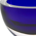 6 Mouth Blown European Made Lead Free Cobalt Blue Crystal Bowl