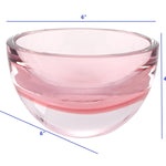 6 Mouth Blown European Made Lead Free Pink Crystal Bowl