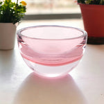 6 Mouth Blown European Made Lead Free Pink Crystal Bowl