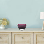 6 Mouth Blown European Made Lead Free Purple Crystal Bowl