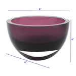 6 Mouth Blown European Made Lead Free Purple Crystal Bowl